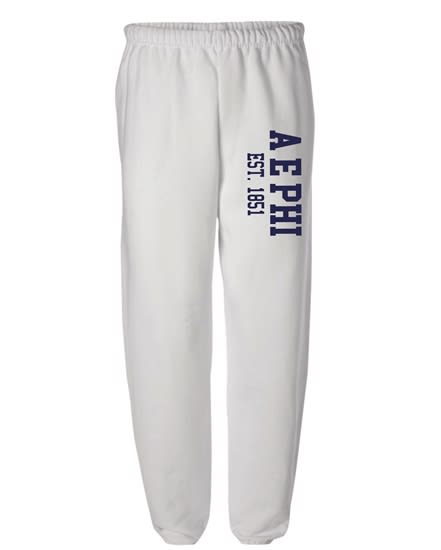 White Sweatpants (Varsity Style- navy) - AEPhi