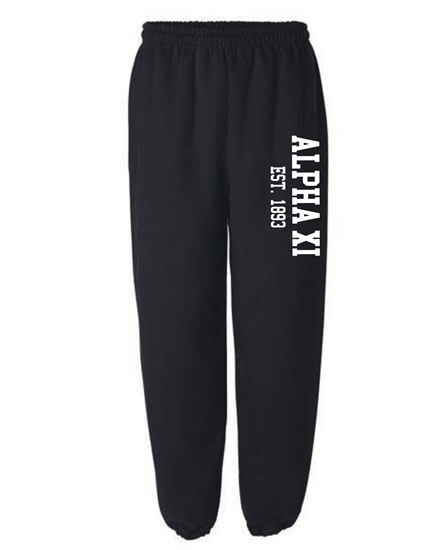 Navy Sweatpants (Varsity Style) - Alpha Xi