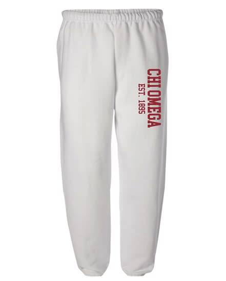 White Sweatpants (Varsity Style- red) - Chi Omega