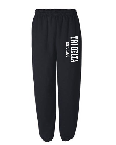 Navy Sweatpants (Varsity Style) - Tri Delta