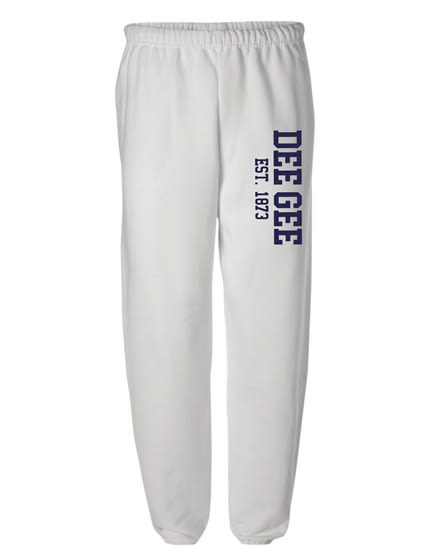White Sweatpants (Varsity Style- navy) - DG