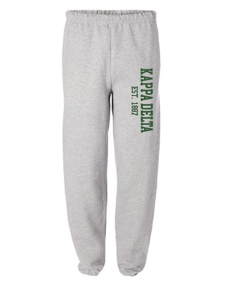 Grey Sweatpants (Varsity Style- green) - KD