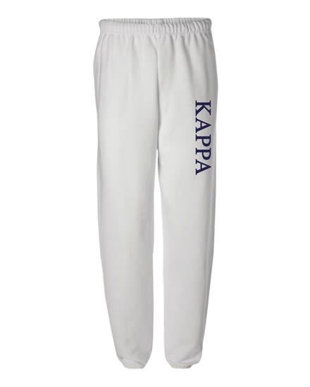 White Sweatpants (Classic Vertical- navy) - Kappa