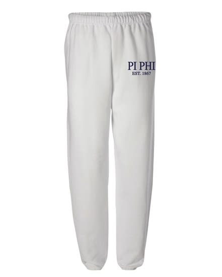 White Sweatpants (Classic Hip- navy) - Pi Phi