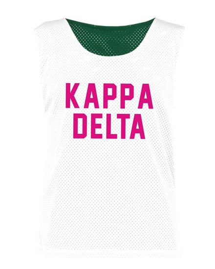 Sorority Mesh Jersey (White w/ Pink) - Kappa Delta