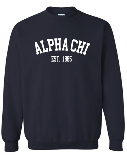 Navy Sweatshirt (Varsity)- Alpha Chi