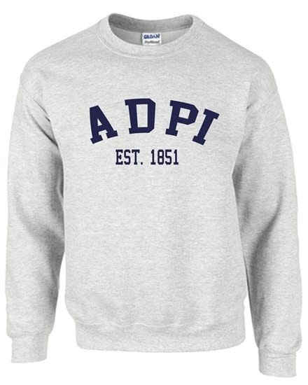Grey Sweatshirt (Varsity) Navy Print- ADPi