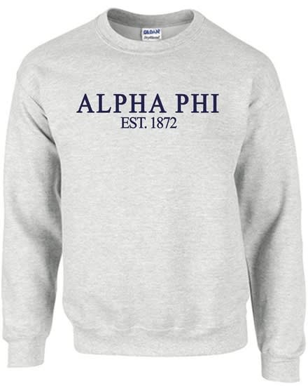 Grey Sweatshirt (Classic Style) -Alpha Phi