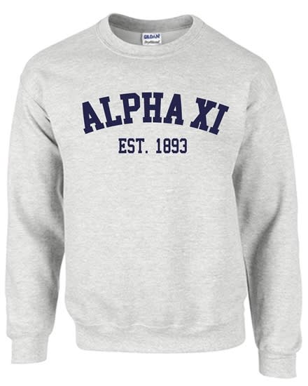 Grey Sweatshirt (Varsity) Navy Print- AXiD
