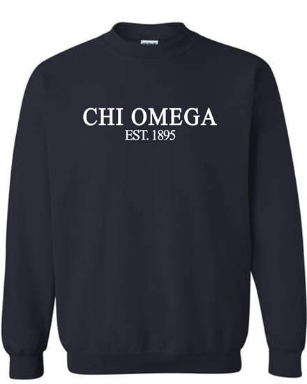 Navy Sweatshirt (Classic Style) -Chi Omega