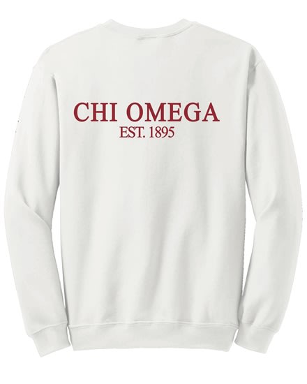 White Sweatshirt (Classic - Red) - Chi Omega
