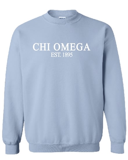 Lt. Blue Sweatshirt (Classic)- Chi Omega