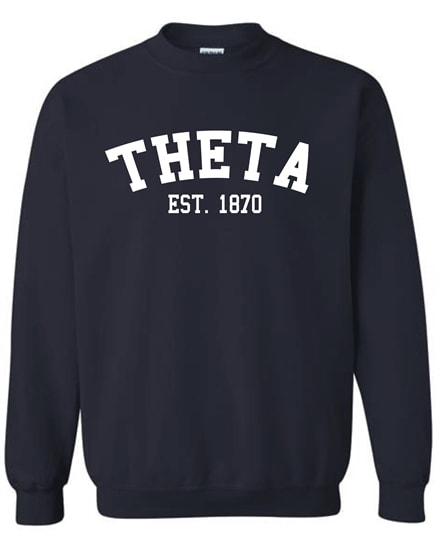 Navy Sweatshirt (Varsity)- Theta