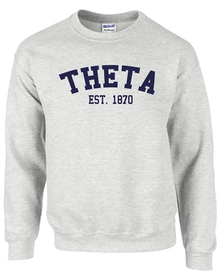 Grey Sweatshirt (Varsity) Navy - Theta