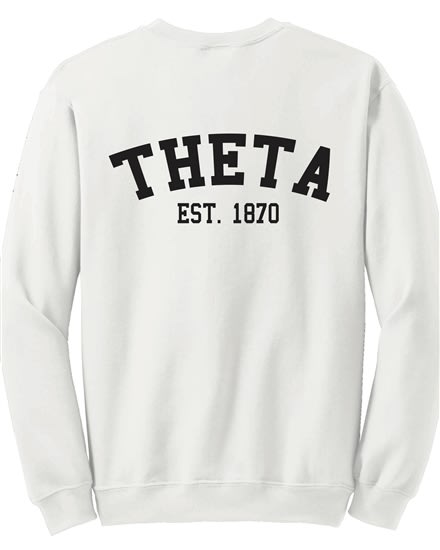 White Sweatshirt (Varsity - Black) Theta