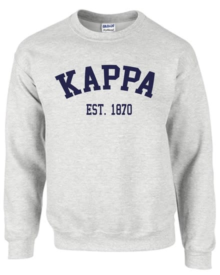 Grey Sweatshirt (Varsity) Navy Print- Kappa