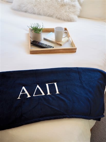 Navy Plush Blanket - Alpha Delta Pi