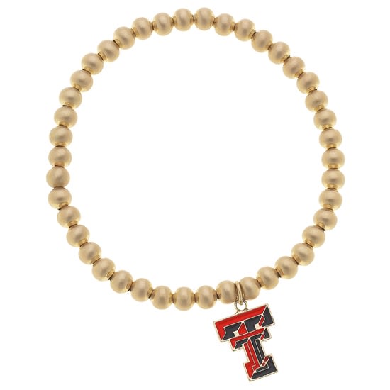 Gold Beaded Bracelet - Tech Logo