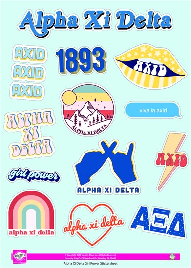 Girl Power Stickers - Alpha Xi Delta
