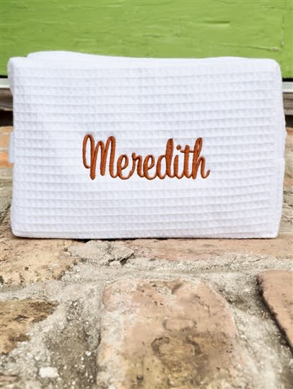 Custom Waffle Bag - Name (Burnt Orange)