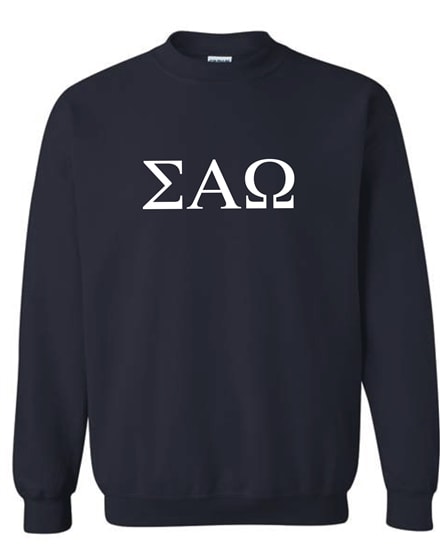 Navy Sweatshirt -Greek Letters Style - SAO