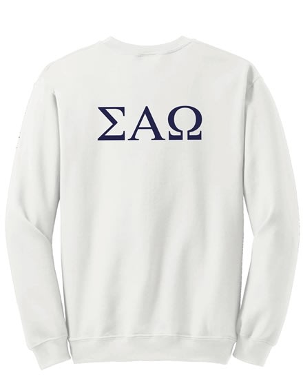 White Sweatshirt -Greek Letters Style - SAO
