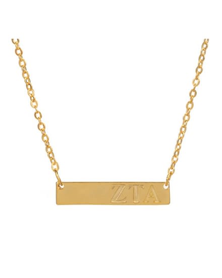 Sorority Gold Bar Necklace - Zeta