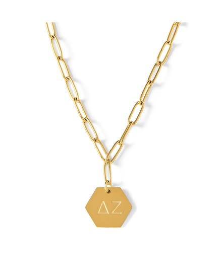 Sorority Gold Bar Necklace - Delta Zeta