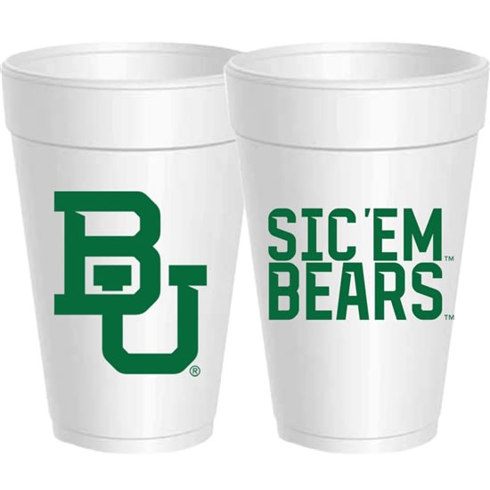 Baylor Sic Em Styrofoam Cups