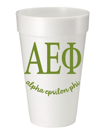 Sorority Script Styrofoam Cups - Alpha Epsilon Phi