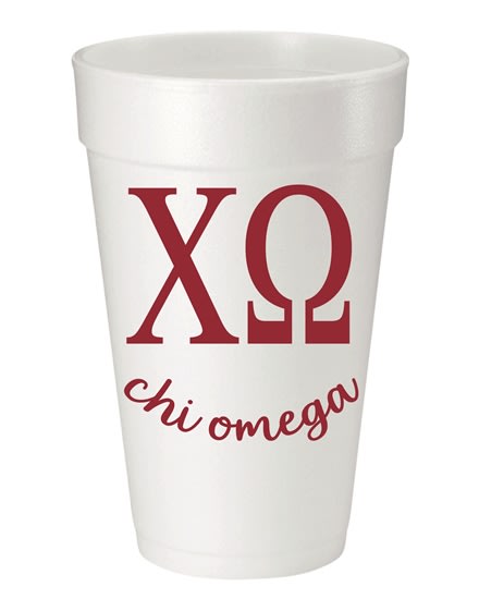 Sorority Script Styrofoam Cups - Chi Omega