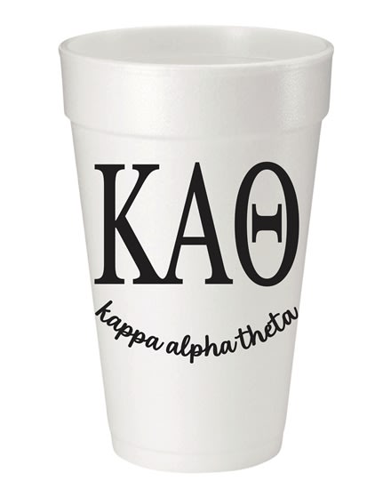 Sorority Script Styrofoam Cups - Theta (black script)