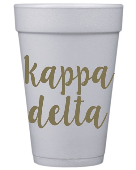 Gold Script Styrofoam Cups - Kappa Delta