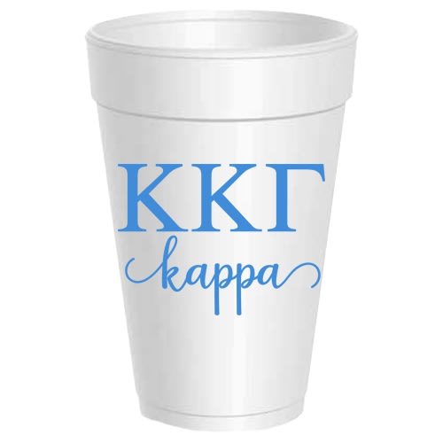 Sorority Script Styrofoam Cups - Kappa