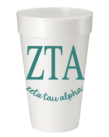 Sorority Script Styrofoam Cups - Zeta