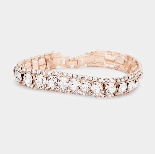 Marquise Crystal Rhinestone Trim Evening Bracelet
