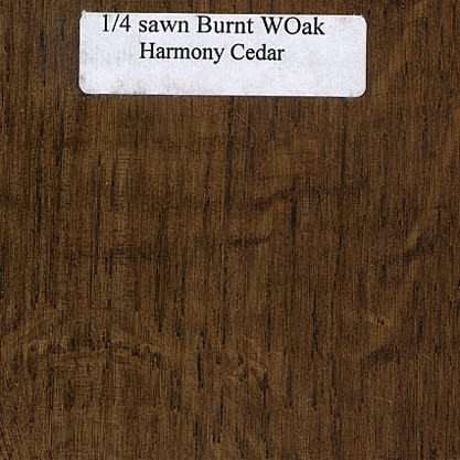 Quarter Sawn White Oak Wood Sample, Burnt Finish