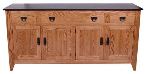 44" x 36" x 20" Oak Shaker Server (Three Doors)