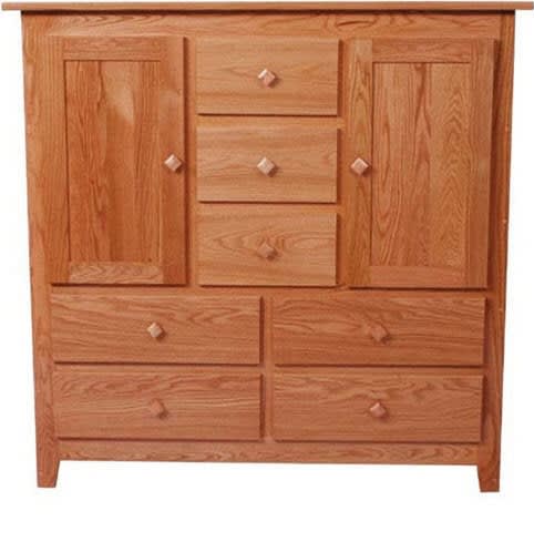50w x 50h x 20d Shaker 7 Drawer Cherry Dresser (2 Doors)
