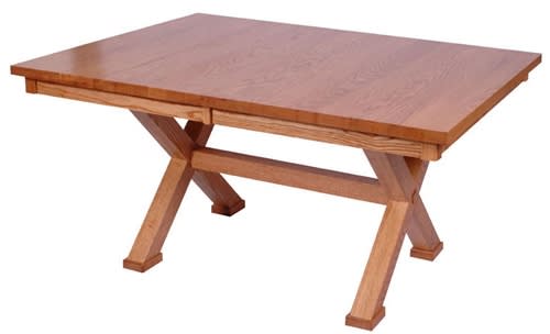 50" x 32" Mixed Wood Railroad Dining Room Table