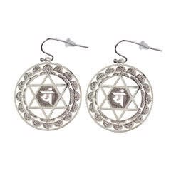 ER-16-S Heart Chakra Silver Plated 30mm Earrings