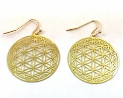ER-18-25 Globe Flower of Life 18k Gold Plated 25mm Earrings ER-18-25 Globe Flower of Life 18k Gold Plated 25mm Earrings