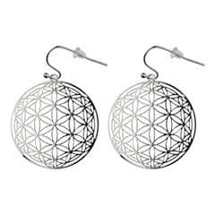ER-18-S Globe Flower of Life Silver Plated 30mm Earrings ER-18-S Globe Flower of Life Silver Plated 30mm Earrings