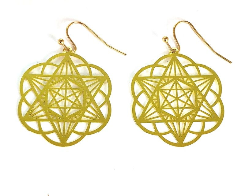 ER-19 Star Merkaba 18k Gold Plated 30mm Earrings ER-19 Star Merkaba 18k Gold Plated 30mm Earrings