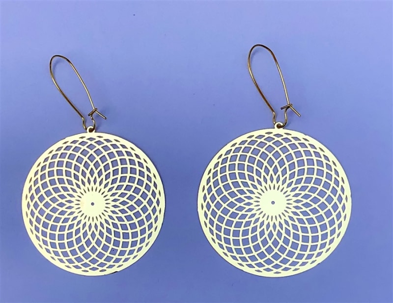 ER-204 Torus Vortex 18k Gold Plated 2" Earrings