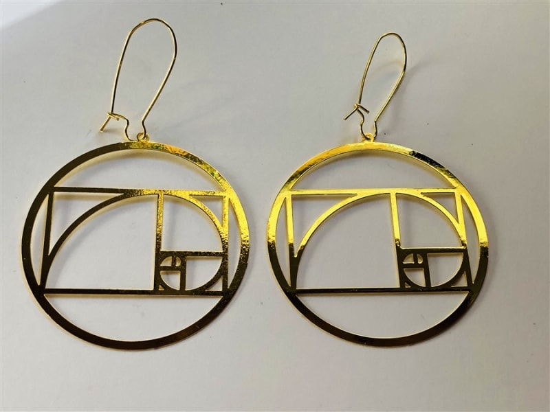 Golden Ratio 18k Gold Plated 2 inches Earrings