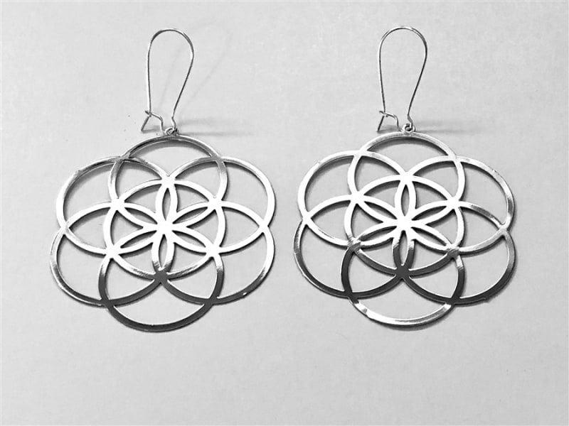 Seed Of Life silver plated 2" Earrings Seed Of Life silver plated 2" Earrings