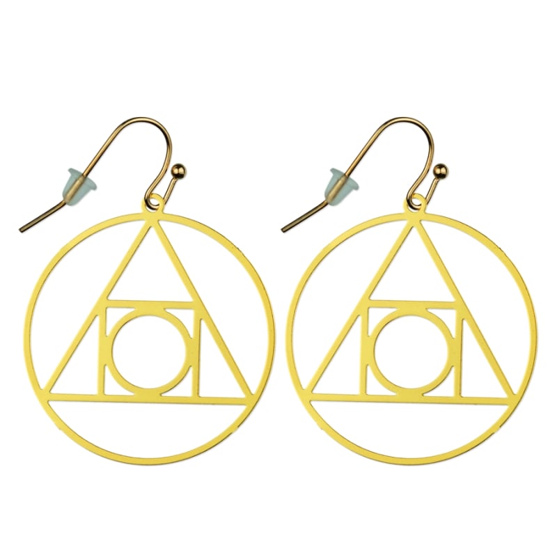 Philosopher's Stone Gold Plated 30mm Earrings