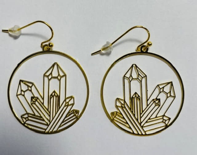 ER-38 Crystals 18k Gold Plated 30mm Earrings