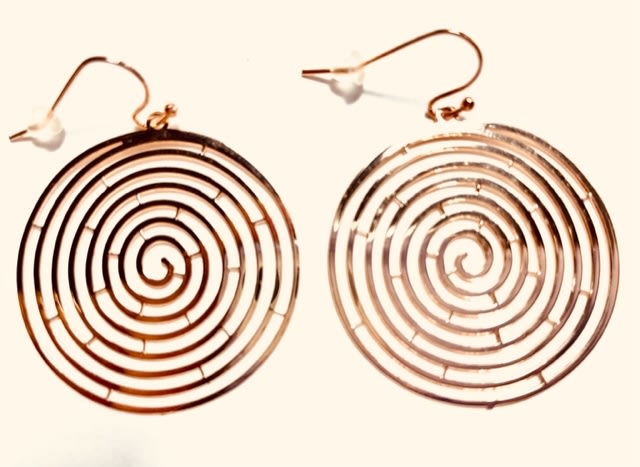 Spiral Rose Gold Plated 35mm Earrings Spiral Rose Gold Plated 35mm Earrings